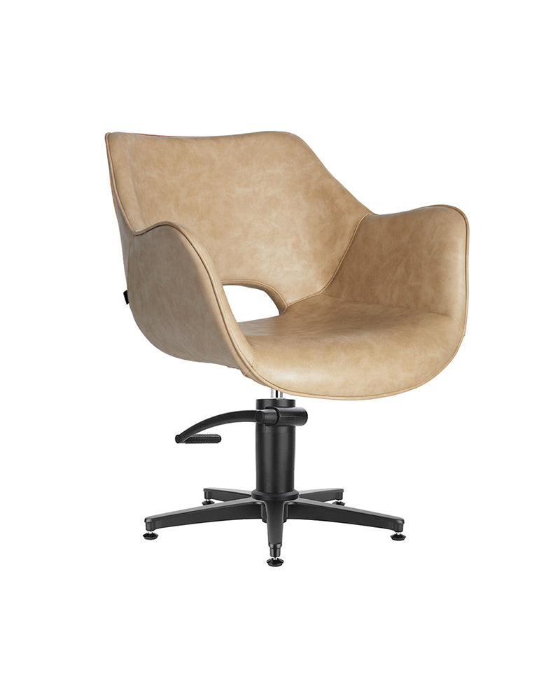 Chloe Sand - Silla de peluquería beige - Base estrella negra